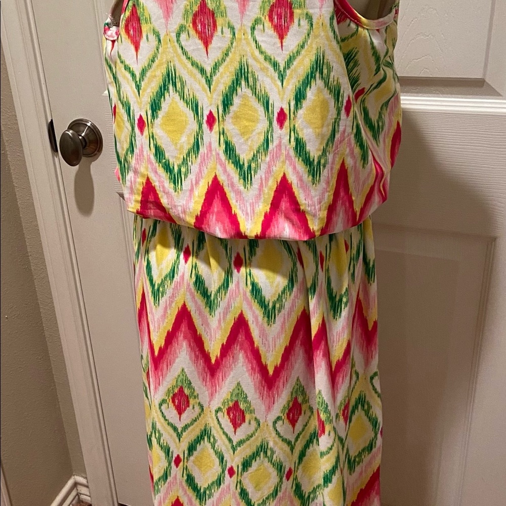 Like New! Magic Brand Colorful Maxi Dress Sz Lg View 3